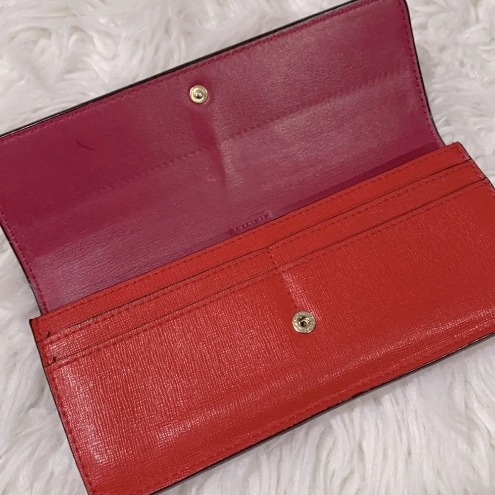 COACH color block long line wallet snap closure card compartments leather - Picture 7 of 12